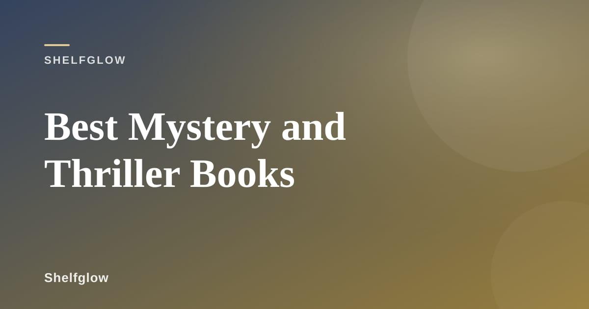 Mystery and thriller novels arranged with moody lighting